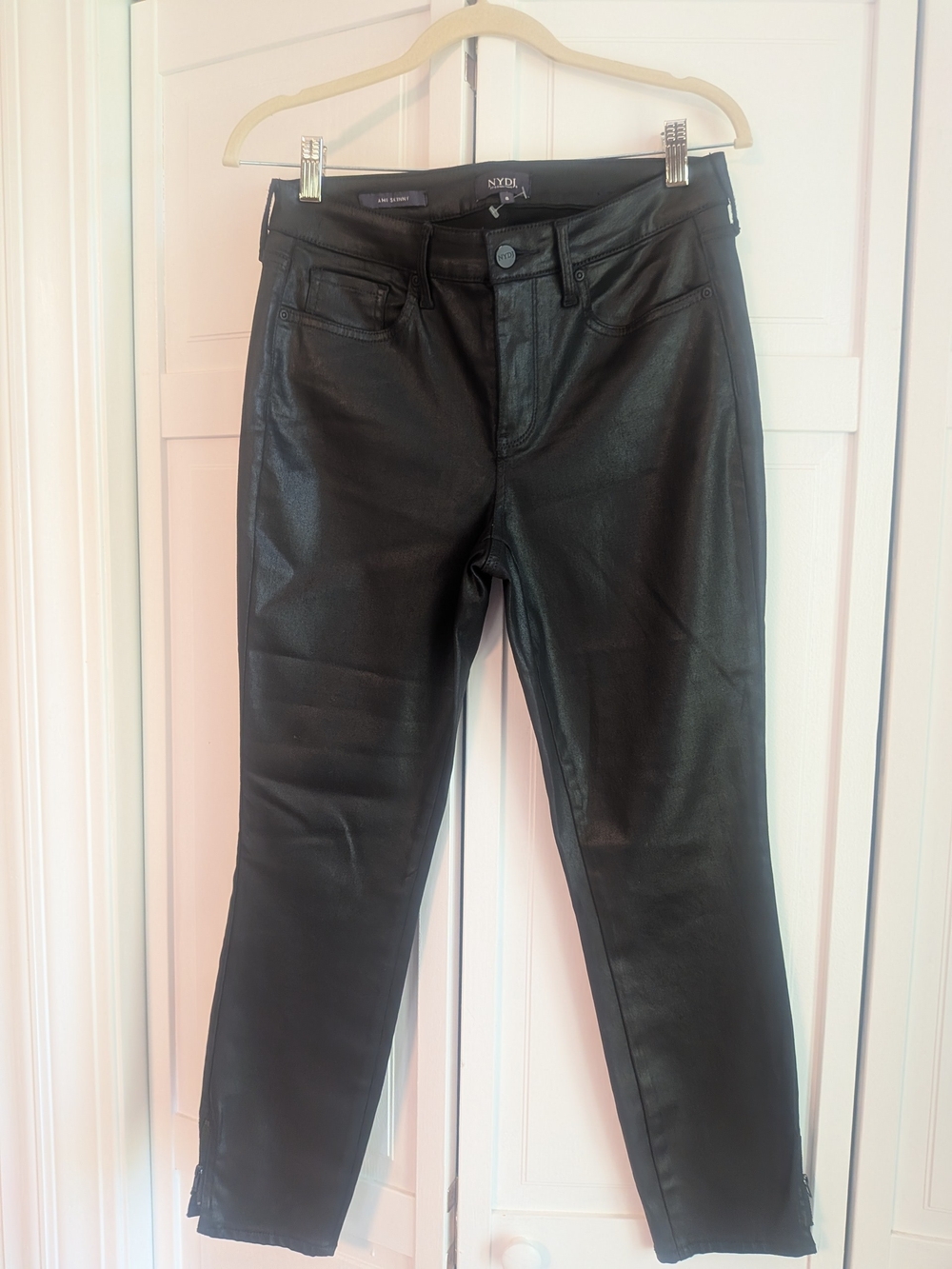 NYDJ Black Coated Skinny Jeans